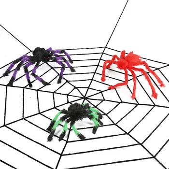 Spider Web Kolmnurk Web Halloween Väljas Kaunistamiseks Rekvisiidid Simulatsiooni Must Spider Õudus Hirmutav Mänguasi Puhkus Dekoratsioonid, DIY Mänguasjad