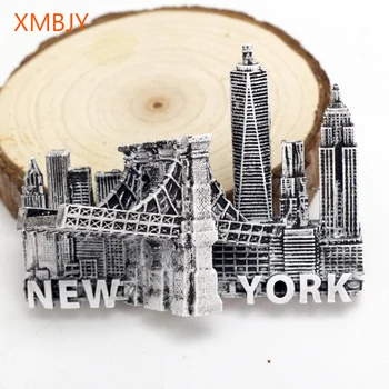 Külmkapi Magnet New York Reisi Suveniiride Kingitus Maailma Linna Arhitektuuri, Maastiku Vaik kolmemõõtmeline Külmkapi Magnet