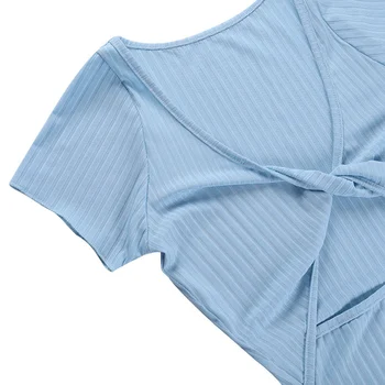 Naiste Kleit,2021 Uus Mood Lühikesed Varrukad Soonikkoes Värviga Kaks poolt Kantavad Bodycon Emane