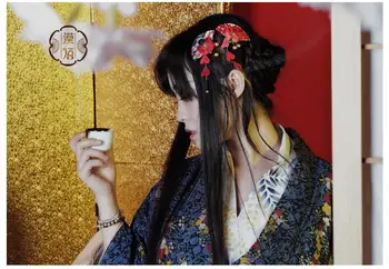 Hulgi-Jaapani Kimono Fänn klambri külge Naine Juuksed Clip Cosplay Kimono Käsitsi valmistatud Juuste Aksessuaarid, Headdress Ilus Peakatet