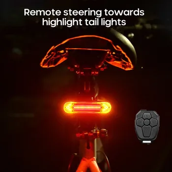 Bike Taillight USB Laetav Juhtmeta Kaugjuhtimispult Bike Kerge Tagumiste signaaltulede Jalgratta Valgus Ohutus Hoiatus suunatule