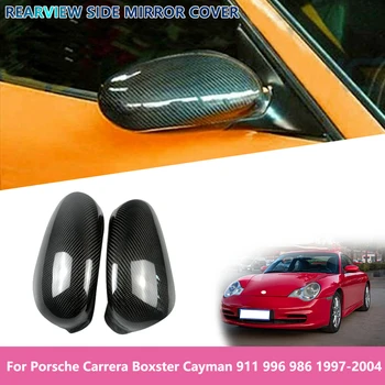Auto Küljel RearView Tahavaatepeegli Kate Sisekujundus Raam Carbon Fiber Jaoks Porsche Carrera Boxster Cayman 911 996 986 1997~2004