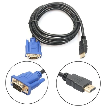 HDTV HDMI-ühilduvate Kulla Mees VGA HD-15 Mees-15Pin Adapter 6FT Cable 1.8 M 1080P