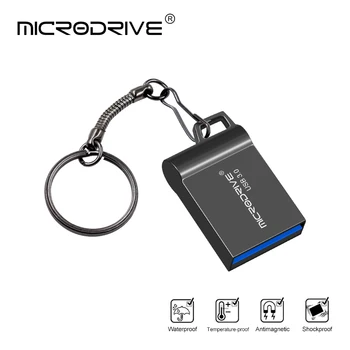 Kiire Mini USB 3.0 Flash Drive 16GB 32GB 64GB 128GB Pendrive Metallist Veekindel usb flash drive Pastapliiats, võtmehoidja mälu Pulgad