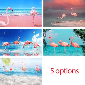 Roosa Flamingo Sünnipäeva Taustaks Suvel Troopiline Hawaii Mere Rannas Fotograafia Taust Baby Shower Studio Photozone Photocall