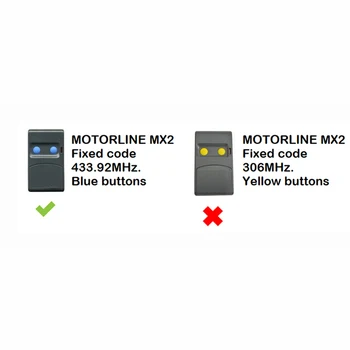 Garaaž ukseavaja kloon MOTORLINE Ülem Garaaž Motorline MX1 MX2 MX3 MX4 MX6 433.92 mhz Takistus juhtpaneel Fikseeritud Kood
