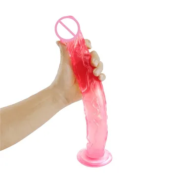 Värvikas Pikk Naine Simulatsiooni Peenise Anal Plug Crystal-Läbipaistev Dildo Täiskasvanud Naiste Masturbatsioon