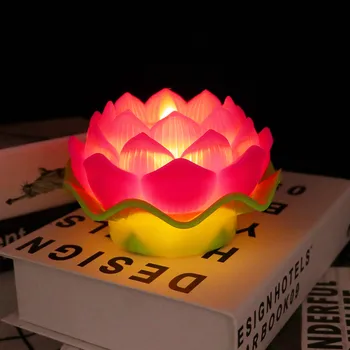 Reuseable Buddha lotus lambi Elektrilised Värelus LED Küünal Kerge 3AA Akuga Tabel Laua Öö Lamp Kaasaskantav Reisi Valgus