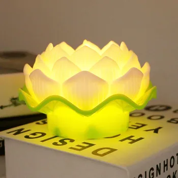 Reuseable Buddha lotus lambi Elektrilised Värelus LED Küünal Kerge 3AA Akuga Tabel Laua Öö Lamp Kaasaskantav Reisi Valgus