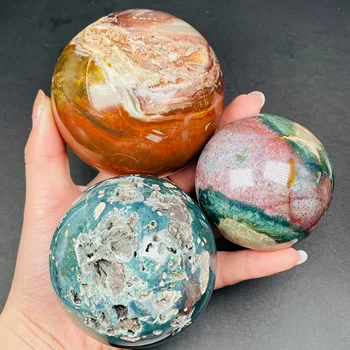 Looduslik Ookeani Jasper Kera Kvarts Mineraalsed Kristallid, Kivid Palli Reiki Tervendav Trahvi Kodu Kaunistamiseks（Koos Geode）