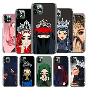 Luksus Naine Hijab Nägu Raske PC Phone Case for iPhone 12 11 Pro Max Kate iPhone 7 Plus SE 2020 X XS XR 8 6 Shell Fundas