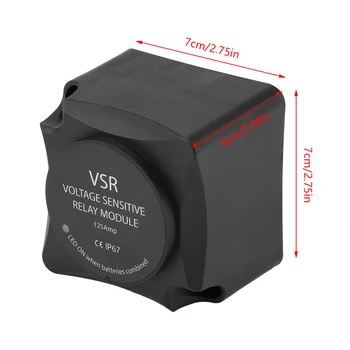 Pinge Tundlik Relee (VSR) / Automaatne Laadimise Relee 125A Dual Aku Isolaator (VSR) 7 * 7 * 6cm / 2.8 * 2.8 * 2.4 aastal
