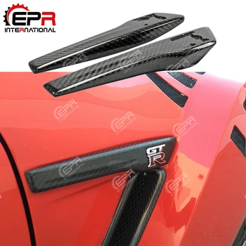 Näiteks Nissan GTR R35 2017 MY17 OEM Style Carbon Fiber Front Fender Logo Embleem Replacemnet Läikiv Kiu GT-R Sisekujundus Pääsme Kleebis
