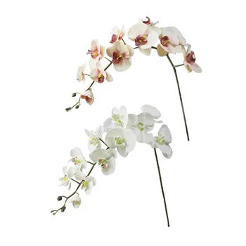 DIY Pulm Lilled Võltsitud Taimed 110CM Decor Kimp Kunstlik 11 Orchid Home Phalaenopsis Pead Lilled Õie Silk