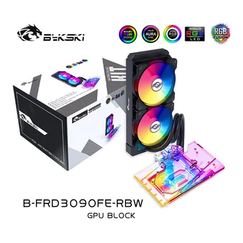 BYKSKI GPU vesijahutus Block NVIIDIA RTX 3090 Asutaja Edition 240 mm Radiaatori 2tk Ventilaator A-RGB Valgus GPU Jahutus Vedelik