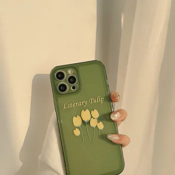 Tulip Flower Telefon Case For Iphone x-xr, xs max 8 7 plus se 2020 11 pro max 12 mini silikoonist kate capa shell conque funda
