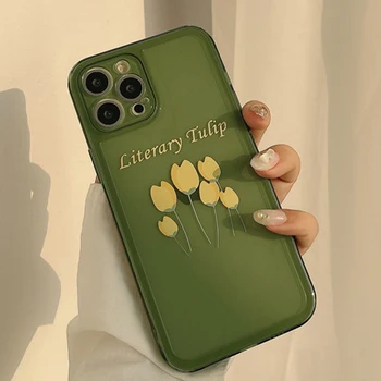 Tulip Flower Telefon Case For Iphone x-xr, xs max 8 7 plus se 2020 11 pro max 12 mini silikoonist kate capa shell conque funda