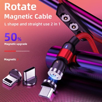 Magnet-Kaabliga Kiire Laadimine Micro-USB Type C Laadimise Kaabel iPhone 11 XR 7 Samsung S9 S10 Kiire Magnet Telefoni Kaablid 1M/2M