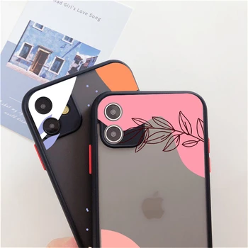Värviline Lilled Graffiti Matt Case For iPhone 12 11 Pro Max XS Max 7 8 Plus X-XR SE 2020 Mood Kaamera tagakaane Kaitse