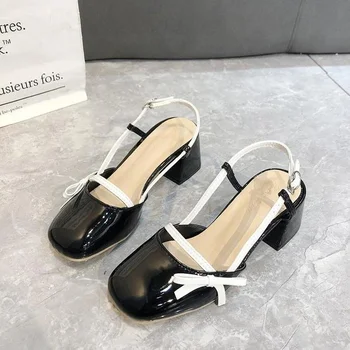 Baotou Naiste Sandaalid Puhas Värv Lihtne Mood Kõik-mängu Lappima Lindi Muutmine Elegantne Läbipaistev Küpsete Naiste Sandaalid