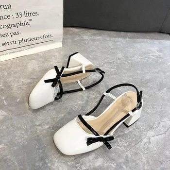 Baotou Naiste Sandaalid Puhas Värv Lihtne Mood Kõik-mängu Lappima Lindi Muutmine Elegantne Läbipaistev Küpsete Naiste Sandaalid