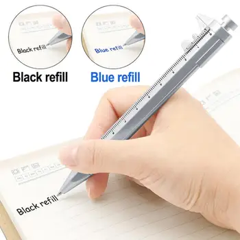 1TK Multifunktsionaalne 1mm Paksus Pen Vernier Kaliiber Rull Pastapliiatsid ScaleRuler Mõõtmise Kirjutamise Vahend, Kirjatarbed Skaalal Pliiats