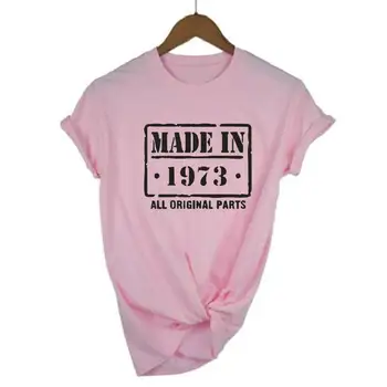 Naljakas T-Särk Naiste Topid Suvel Lühikesed Varrukad Harajuku Puuvill Tee Särk Femme Tehtud 1973. Aastal Uued Vabaaja Pluss Suurus Camisas De Mujer