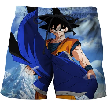 Goku Anime 3D Trükitud Suvel Saarel Puhkust Pardal Lühikesed Beach Meeste lühikesed Püksid Kottis Vabaaja Lahti Mugav Töötab spordi Püksid