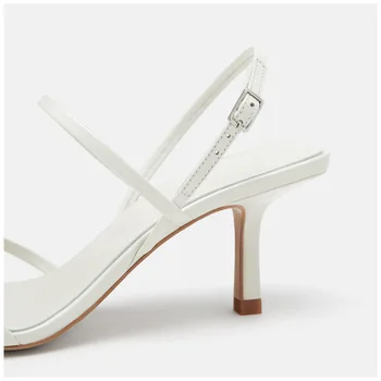 Brändi lihtsad elegantsed kõrge kontsaga sandaalid naine suvel stiletto haldjas stiilis valge one-word lukk õhuke rihm seksikas naiste sandaalid