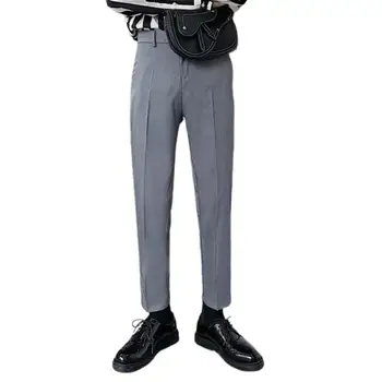Meeste Vabaaja Püksid Lukuga Ülikond Püksid Slacks Harajuku Lihtne, Kõik-mängu korea Stiili, Pluss Suurus 4XL Kottis Elastne Õpilased Uus