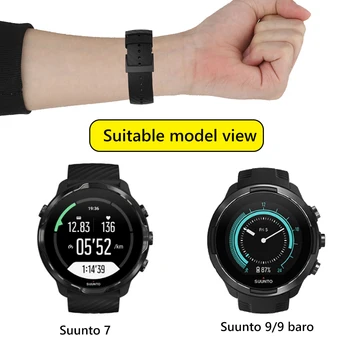 24mm Silikoon Asendamine Watch Band Randmepaela Käevõru Suunto 7/D5/Spartan Sport/Randme HR Smartwatch jaoks Suunto 9 Baro (kõrgusmõõdik / baromeeter