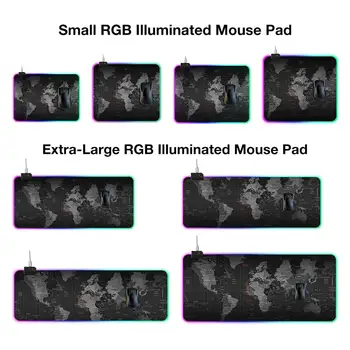 Gaming Mouse Pad LED Valgustus Maailma Kaart RGB Led Backlight Mouse Pad ARVUTI Sülearvuti Laud Klaviatuur