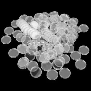 200 Tükki Mündi Kapslid, Ümmargused Plastikust Mündi Omanik Juhul, Ladustamine Korraldaja Kogumise Tarvikud (21 mm)