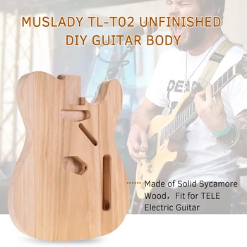 Muslady TL-T02 Lõpetamata Electric Guitar Keha Sycamore Puit Tühi Kitarr Barrel TELE Stiilis elektrikitarride DIY Osad