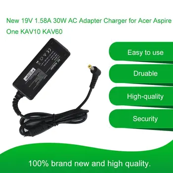 AC Adapter, Laadija + Juhe 19V 1.58 A 30W jaoks Acer Aspire One KAV10 KAV60 Tilk Laevandus Hulgi-Pistik ONLENY