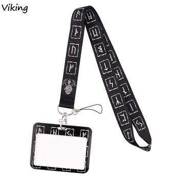 G1564 Cartoon Viking Kaardi Valdaja ID-kaardi Omaniku Naine Mees Bussi-Kaardi Hoidik Töötajad Kaardi kaelapaela kinnitamine
