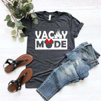 Vacay Mode Särk Minnie Vacay Mode Tshirts Lossi Reisi Sobitamine Tee Armas Graafiline T-Särgid Kawaii Unisex Tops