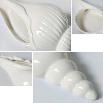 Lihtne, Kaasaegne Valge Keraamiline Conch Shell Vaas, 3D Seinamaaling lillepotis Loominguline elutuba Taust Seina-Kodu-Mööbel, Sisustus