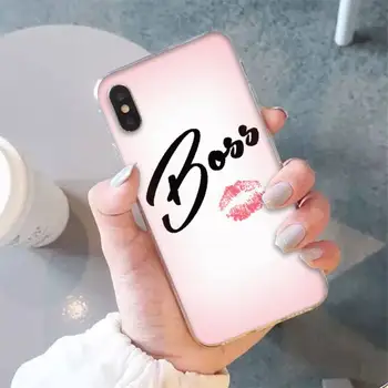 Yinuoda Tüdruk Boss Roosa Naiste võimu teksti loosung Telefon Case for iPhone 8 7 6 6S Pluss X 5S SE 2020 XR 11 12 mini pro XS MAX