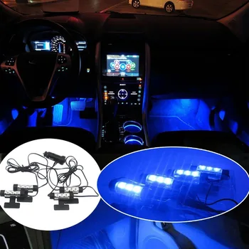 POSSBAY 3LED Auto LED Sisekujunduses All Kriips Korrus LED Riba Lamp Sinine Atmosfäär Dekoratiivsed Neoon Valgus