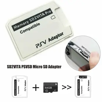 Mälukaardid SD2VITA PSVSD Mälukaardi Adapter Pro PS Vita Henkaku 3.60-3.70 Mängud Tarvikud