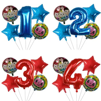 5tk Cocomelon Teema Õhupalli Sünnipäeva Baby Shower Kaunistused Alumiinium Foolium Heelium Õhupalli 30inch Number Õhu Globos Mänguasjad