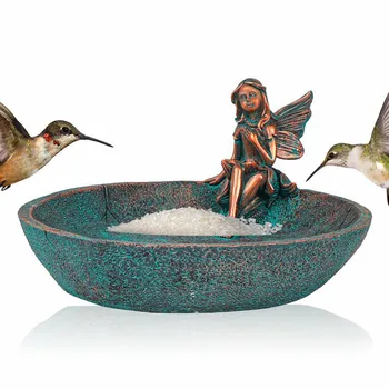 Angel Tüdruk Aed Statue Bird Feeder Vann Väljas Kodu, Käsitöö, Vaik Õue Decor Päkapikud Keerub Aias Skulptuur Koolibri
