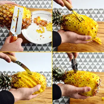 Roostevabast Terasest Ananass Puu-Peeler Ananassi Spaatliga Tööriistade Komplekt
