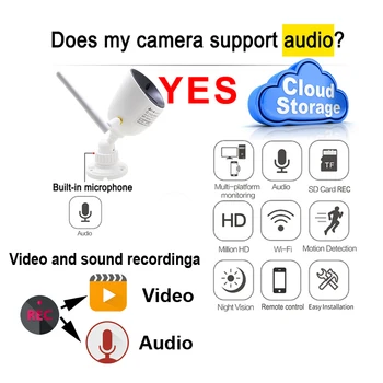 JIENUO HD Cloud Storage IP Kaamera Traadita HD Audio Cctv Turvalisus IPCam Väljas Veekindel Järelevalve Infrapuna Wifi Kodu Cam