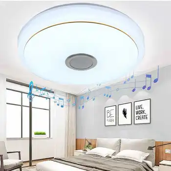 80W RGB Reguleeritav, Muusikat, Lae lamp Serveri&APP kontrolli laelambid AC 220V kodu bluetooth kõlar lighting Fixture