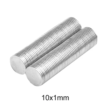 50~1000PCS 10x1 mm Õhuke Neodüüm Magnet Tugev 10mm X 1mm püsimagnetitega plaadi 10x1mm Võimas Magnet Ringi Magnet 10*1 mm