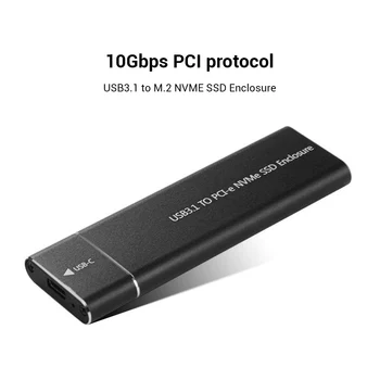 USB-3.1-M. 2 NVME PCIe SSD Ruum 10Gbps PCI-Protokolli Tüüp-C Adapter Juhul SSD Kast, Windows 98/Se/Me/2000/XP
