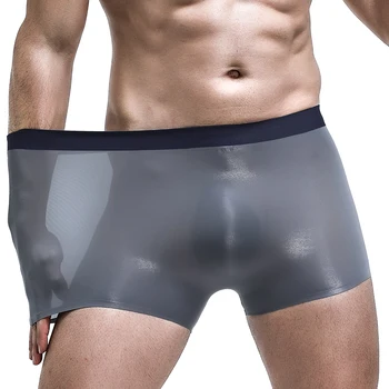 Meeste aluspesu jää silk 3D punch õmblusteta bokserid ultra-õhuke sport hingavad lühikesed püksid