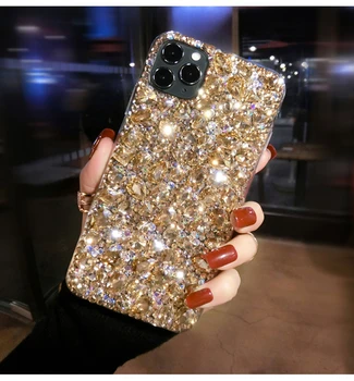 Luksuslik Kuld Suur Diamond Phone case For Samsung Galaxy S8 S9 S10E S10 S20 S21 Plus Lisa 20 Ultra 8 9 10 Lite Rhinestone Kate